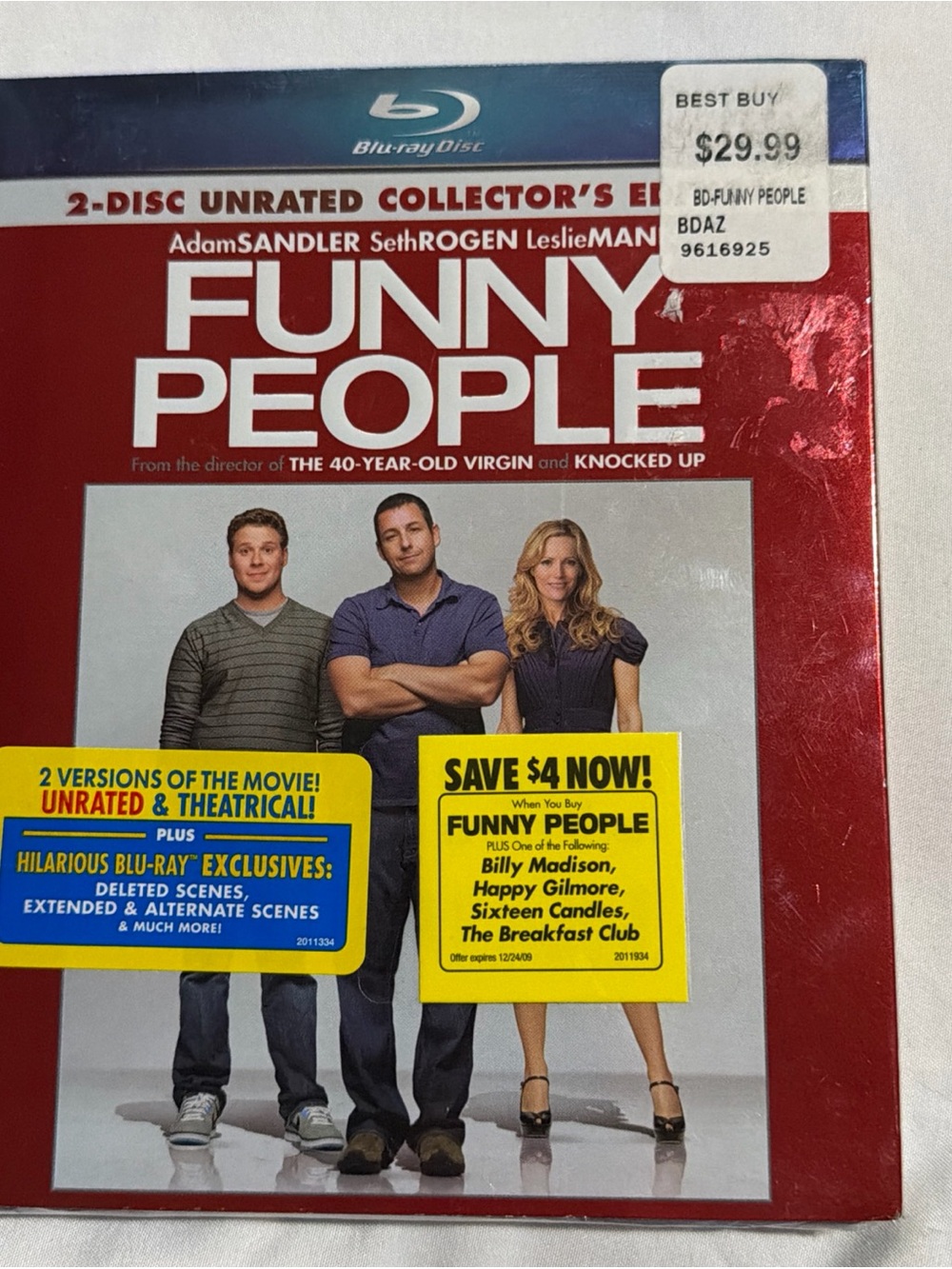 Funny People Blu-ray Adam Sandler (2009) NEW, Sealed2-disc Unrated Collectors Ed